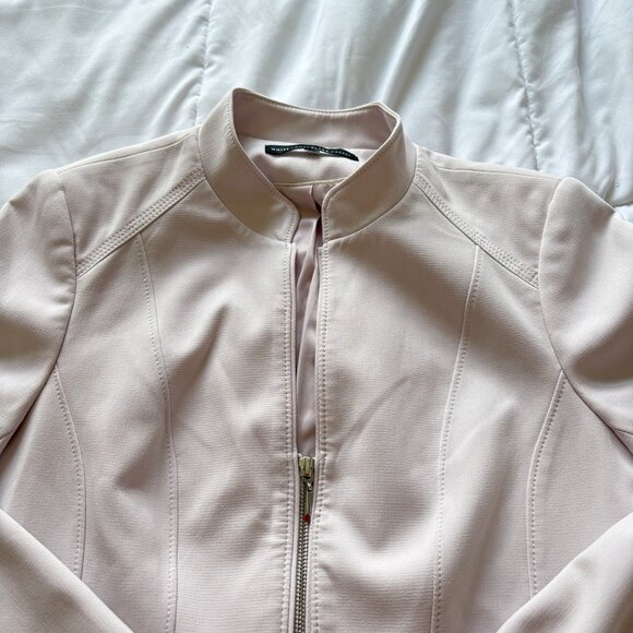 White House Black Market Light Pink Cropped Blazer Jacket Womens Size Small - Picture 3 of 9